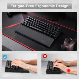 Redragon Gaming Keyboard Wrist Rest Pad, Ergonometric Soft Memory Foam Hand Support Ergonomic Anti-Slip Rubber Stable Base