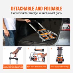 SucceBuy 275/309 lbs Folding Hand Truck Portable Unity Cart Dolly with Telescoping Handle and Binding Rope for Moving Warehouse