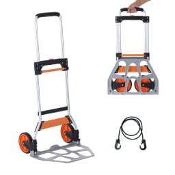 SucceBuy 275/309 lbs Folding Hand Truck Portable Unity Cart Dolly with Telescoping Handle and Binding Rope for Moving Warehouse