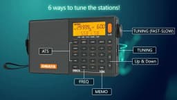 XHDATA D-808 AM/FM/SW/MW SSB AIR RDS Full Band Portable Radio with Multifunction Deep Sound Stereo Rechargeable Radio Receiver