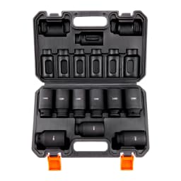 SucceBuy 1/2" Drive Impact Socket Set 9 Piece Deep Socket Set Metric 29-38mm 6 Point Cr-Mo Alloy Steel for Auto Repair