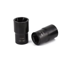 1/2Inch Drive Impact Bolt Nut Removal Extractor Socket Tool Set 17mm 19mm 21mm 22mm Twist Socket Set Lug Tool Locking Wheel