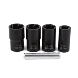 1/2Inch Drive Impact Bolt Nut Removal Extractor Socket Tool Set 17mm 19mm 21mm 22mm Twist Socket Set Lug Tool Locking Wheel