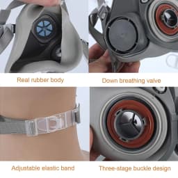 27in1 6200 Half Face Dust Gas Mask Respirator For Industrial Paint Spray Chemical Organic Vapor With Filters Protection