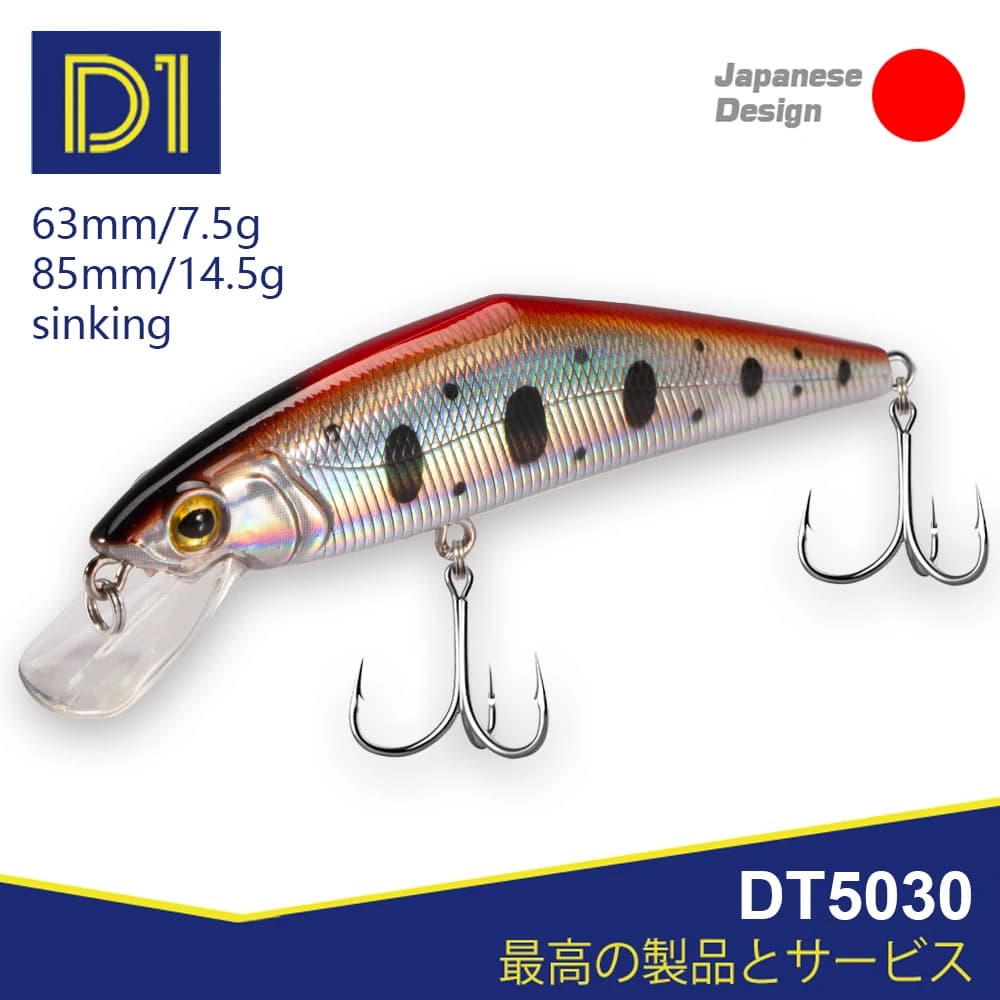 D1 D-CONTACT Sinking Minnow Lures 63mm 85mm Artificial Hard Wobblers High Quality For Bass Trout Pesca Winter Fishing Tackle