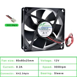 ACP8025 8cm 80mm Fan 80x80x25mm DC5V 12V 24V 2pin Cooling Fan Suitable for Chassis Power Inverter