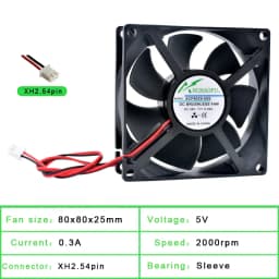 ACP8025 8cm 80mm Fan 80x80x25mm DC5V 12V 24V 2pin Cooling Fan Suitable for Chassis Power Inverter