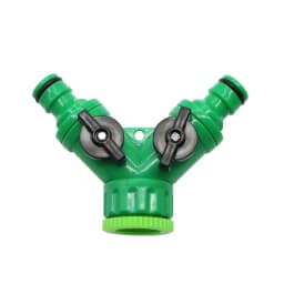 2-Way Garden Tap Water Splitter 1/2" 3/4" Female Thread Garden Hose Y Type Watering Adjustable Switch Water Controller Valve