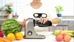 SiFENE Cold Press Juicer - Slow Masticating, High Yield for Fruits & Veggies, Dual-Mouth, Anti-Clog, Easy Clean, BPA-Free, Gray