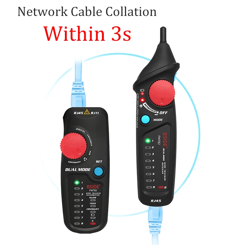 BSIDE. Network Cable Tracker Wire Tester FWT82/81 Professional RJ45/11 Telephone Toner Ethernet LAN Tracer Detector Line Finder