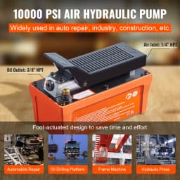 SucceBuy Air Hydraulic Pump 10,000 PSI 1/2 Gal Reservoir Foot Actuated Air Treadle for Auto Body Frame Machines and Pulling Post