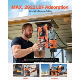 SucceBuy 1300/1550W Drilling Machine Magnetic Drill Portable Electric Mag Drill Press 0-500 RPM Variable Speed for Metal Surface