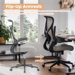 JHK Ergonomic Mesh Lumbar Support Office Desk Computer Chair High Back Swivel Rolling Gaming Chairs With Wheels And Flip-up Arms