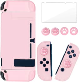 For Nintend Switch Dockable Switch Protective Case Cover JoyCon Controllers with Glass Screen Protector, Anti-Scratch Shock-Ab