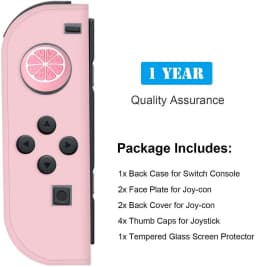 For Nintend Switch Dockable Switch Protective Case Cover JoyCon Controllers with Glass Screen Protector, Anti-Scratch Shock-Ab