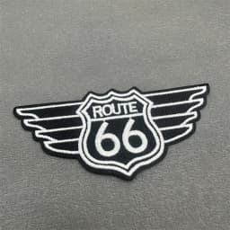Route 66 Patch Size: 9.9x4.2cm Iron on Patch for Clothing Stripe Applique Sewing Clothes Sticker Diy Decoration Embroidery Badge