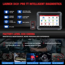 LAUNCH X431 PRO TT Bidirectional Scan Tool with DBSCar VII Connector,37+ Reset for All Cars,ECU Online Coding,CANFD Key IMMO,