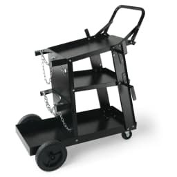 SucceBuy Welding Cart 3-Tier Welder Cart with Swivel Wheels Safety Chains Rolling Tank Storage for Plasma Cutter Welding Machine