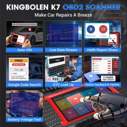 Lifetime Free Update KINGBOLEN K7 ALL System Car Diagnostic Tools ECU Coding Active Test 28 Resets PK LAUNCH X431 CRP919E BT