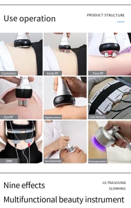 9 In1 Vacuum 40K Cavitation Machine Lipo Slimming Ultrasonic Lipo suction Lifting Body Shape Massager (Fast Shipping)