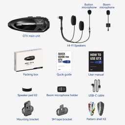 Lexin GTX Intercom Bluetooth For Motorcycle Helmet Headset Support Intercom& Listen to Music At One Time10 Riders 2000m