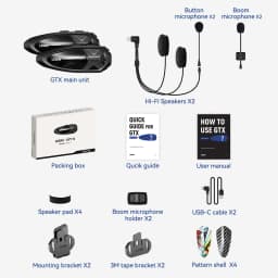 Lexin GTX Intercom Bluetooth For Motorcycle Helmet Headset Support Intercom& Listen to Music At One Time10 Riders 2000m