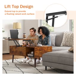 JHK Lift Top Coffee Tables For Living Room 39.37"x19.7" Desk Tea Wood Dining Tables Adjustable Storage Shelf Easy Lift Or Lower