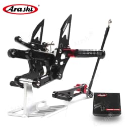 Arashi CNC Adjustable Rearset Footrest Foot Pegs For YAMAHA YZF R6 2006-2016 2006 2007 2008 2009 2010 YZF-R6 YZFR6