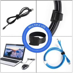 50Pcs Nylon Fastening Cable Ties Adjustable Cord Ties,Cable Management Straps Hook Loop Cord Organizer Wire Ties Reusable