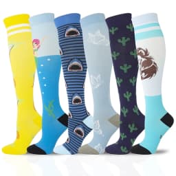 3/6/7 Pairs/Pack Compression Socks Women Men Knee High 30 MmHg Running Sports Socks Edema Diabetes Varicose Veins Socks Dropship