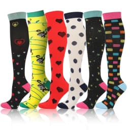 3/6/7 Pairs/Pack Compression Socks Women Men Knee High 30 MmHg Running Sports Socks Edema Diabetes Varicose Veins Socks Dropship