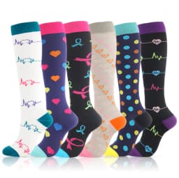 3/6/7 Pairs/Pack Compression Socks Women Men Knee High 30 MmHg Running Sports Socks Edema Diabetes Varicose Veins Socks Dropship