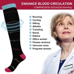 3/6/7 Pairs/Pack Compression Socks Women Men Knee High 30 MmHg Running Sports Socks Edema Diabetes Varicose Veins Socks Dropship