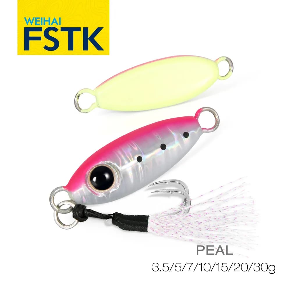 FSTK Micro jig Shore Casting Jigging Spoon 3.5G 5G 7G 10G 15G Rockfishing Slow Drop Micro Cast Metal Jig Saltwater Fishing Lure