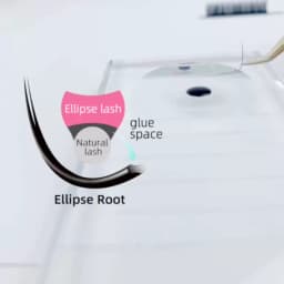 AGUUD Matte Dark Black Ellipse Flat Lashes 0.15 0.20 B C CC D DD Double Split Tip Individual Flat False Eyelashes Makeup Cilia