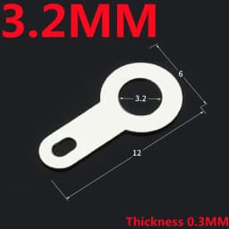 100Pcs Silver-plated Copper Single Head Soldering terminal M2.2/2.7/3.2-M10.2 Circular Weld Washer Welding Sheet Soldering Lug
