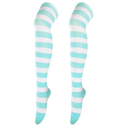 Womens Stockings Lolita Ladies Girls White Black Long Thigh High Socks Striped Over Above Knee cotton Socks COSPLAY 2025 New