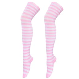 Womens Stockings Lolita Ladies Girls White Black Long Thigh High Socks Striped Over Above Knee cotton Socks COSPLAY 2025 New