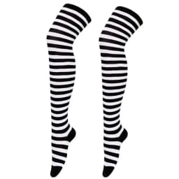 Womens Stockings Lolita Ladies Girls White Black Long Thigh High Socks Striped Over Above Knee cotton Socks COSPLAY 2025 New
