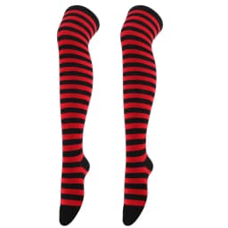 Womens Stockings Lolita Ladies Girls White Black Long Thigh High Socks Striped Over Above Knee cotton Socks COSPLAY 2025 New