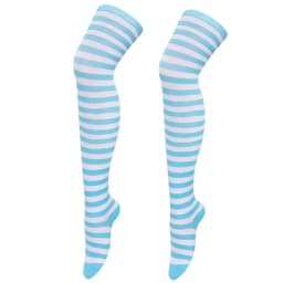 Womens Stockings Lolita Ladies Girls White Black Long Thigh High Socks Striped Over Above Knee cotton Socks COSPLAY 2025 New