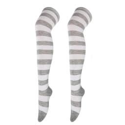 Womens Stockings Lolita Ladies Girls White Black Long Thigh High Socks Striped Over Above Knee cotton Socks COSPLAY 2025 New
