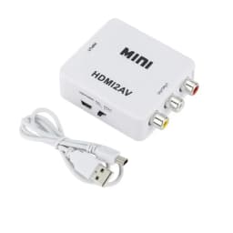Grwibeou 1080P HDMI-compatible to RCA Converter AV/CVSB L/R Video Box HD 1920*1080 HDMI2AV Support NTSC PAL Output HDMI To AV