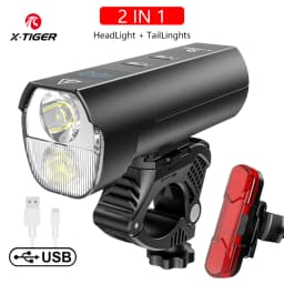 X-TIGER Waterproof MTB Bike Light Aluminum Alloy Road Cycling USB Rechargeable Headlight 2400 Lumens Bicycle Light Accessories