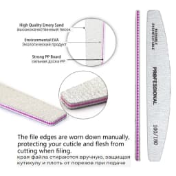 50/25 Pcs/Pack Professional Nail Files Set 80/100/180/240 Half Moon Strong Sandpaper Durable File Nails Tools Manicure Supplies