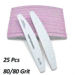 50/25 Pcs/Pack Professional Nail Files Set 80/100/180/240 Half Moon Strong Sandpaper Durable File Nails Tools Manicure Supplies