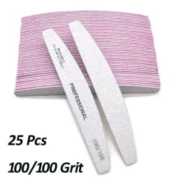 50/25 Pcs/Pack Professional Nail Files Set 80/100/180/240 Half Moon Strong Sandpaper Durable File Nails Tools Manicure Supplies