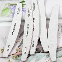 50/25 Pcs/Pack Professional Nail Files Set 80/100/180/240 Half Moon Strong Sandpaper Durable File Nails Tools Manicure Supplies
