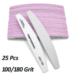 50/25 Pcs/Pack Professional Nail Files Set 80/100/180/240 Half Moon Strong Sandpaper Durable File Nails Tools Manicure Supplies