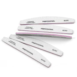 50/25 Pcs/Pack Professional Nail Files Set 80/100/180/240 Half Moon Strong Sandpaper Durable File Nails Tools Manicure Supplies